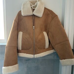 GAP Tan Jacket with Cream Shearling
